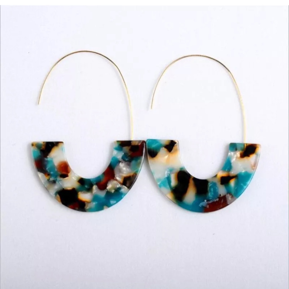 BaubleBar Style Marble Hoop Earrings